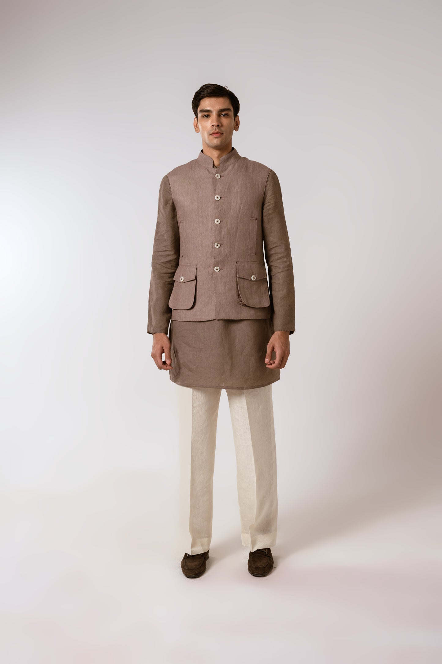 Ameer Sadri In Dusty Beige Linen