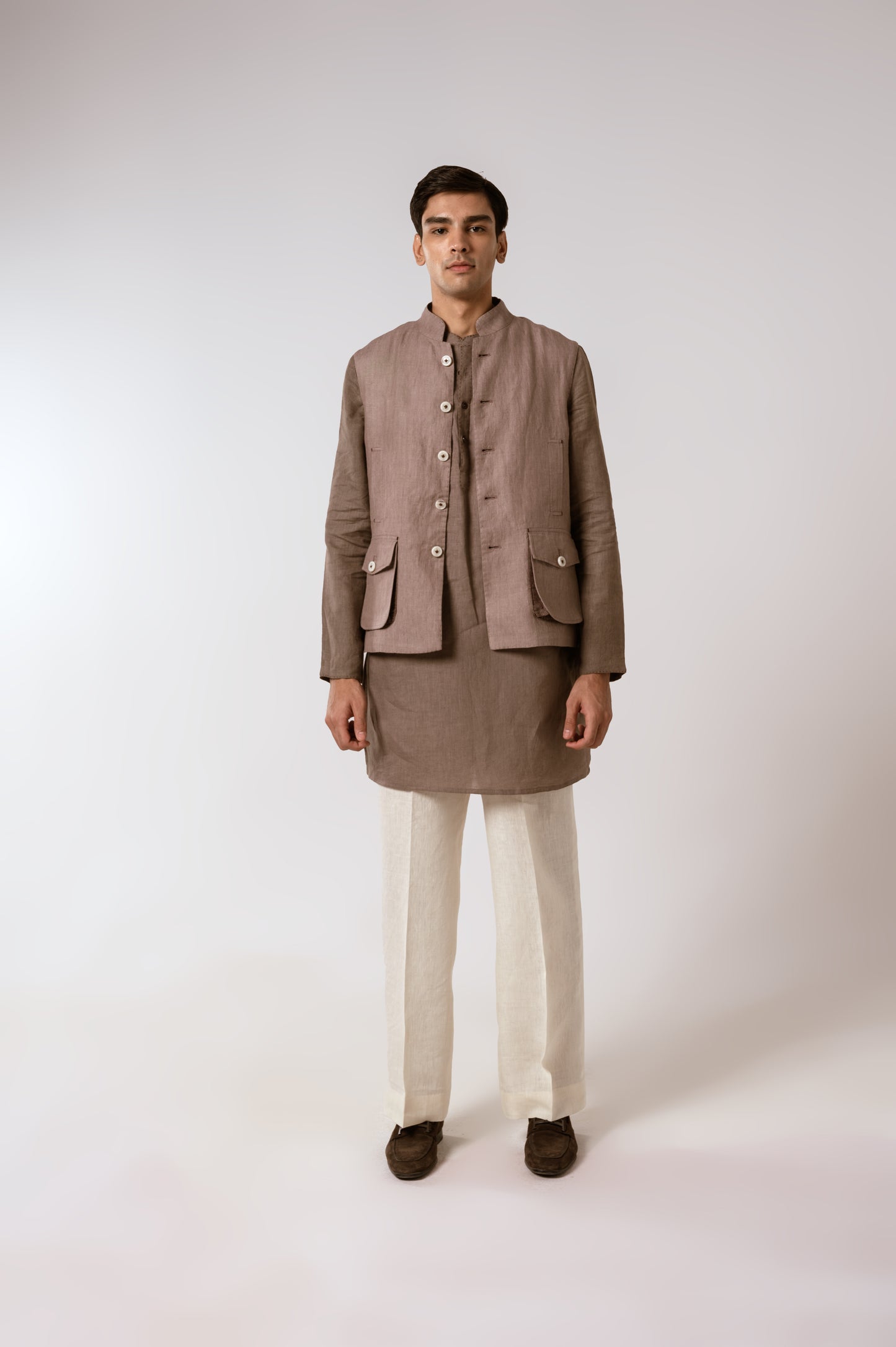 Ameer Sadri In Dusty Beige Linen