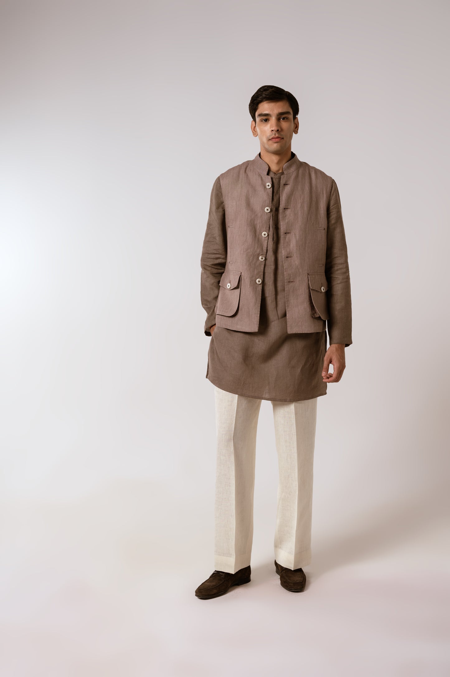 Ameer Sadri In Dusty Beige Linen