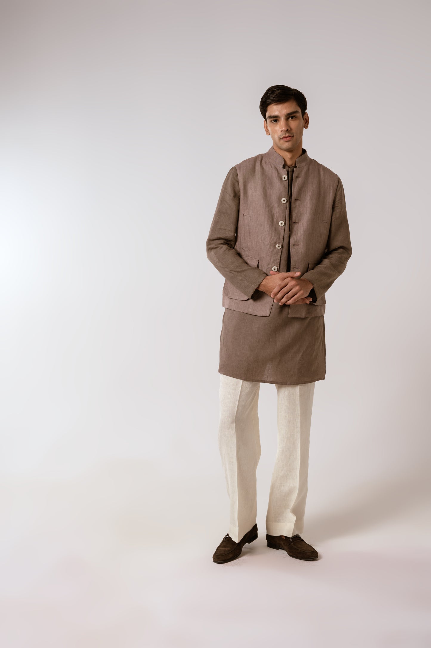 Ameer Sadri In Dusty Beige Linen