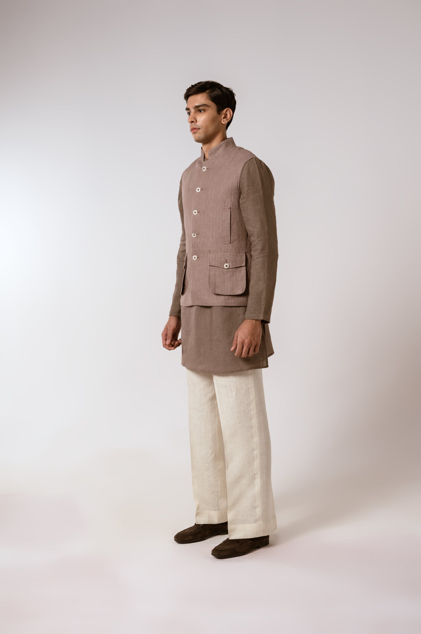 Ameer Sadri In Dusty Beige Linen