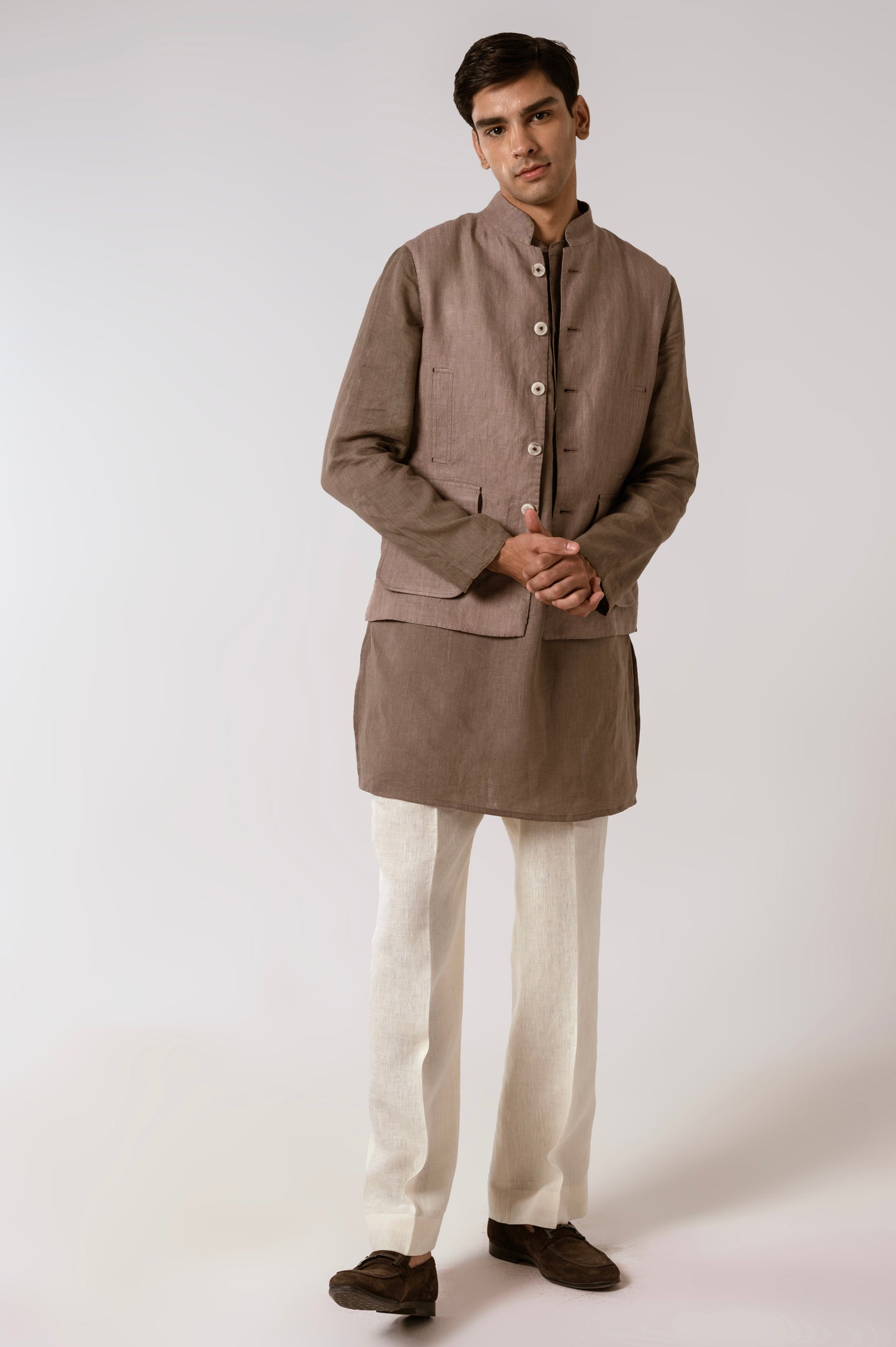 Ameer Sadri In Dusty Beige Linen