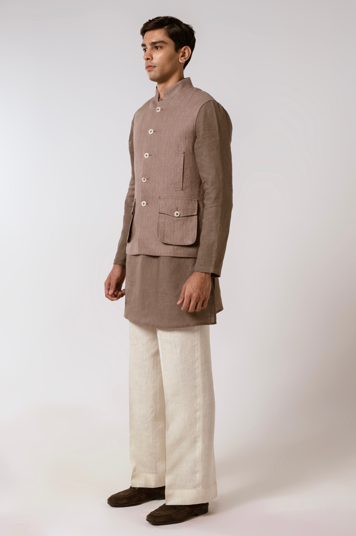 Ameer Sadri In Dusty Beige Linen