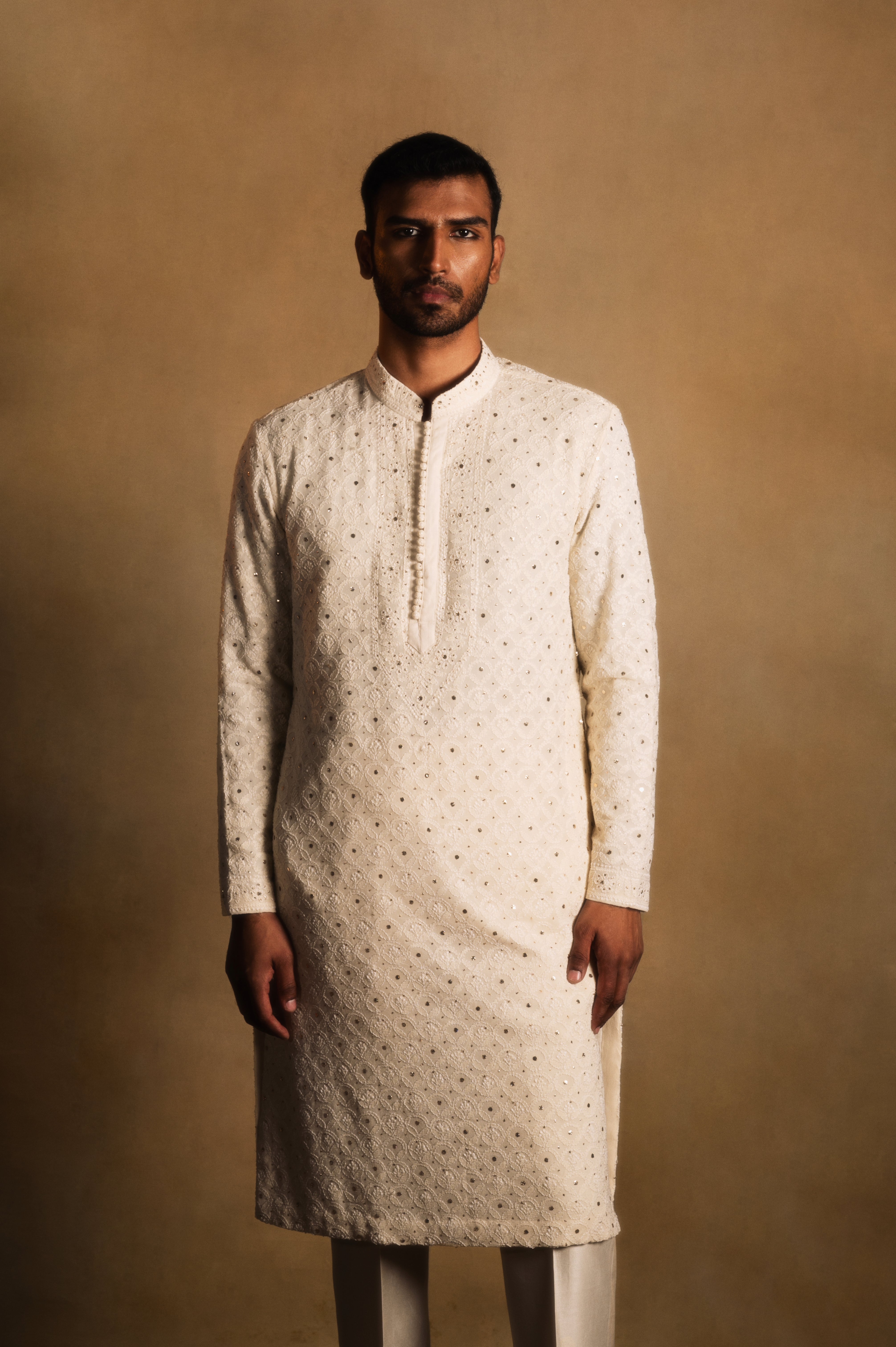 Chikankari Kurta in Cream