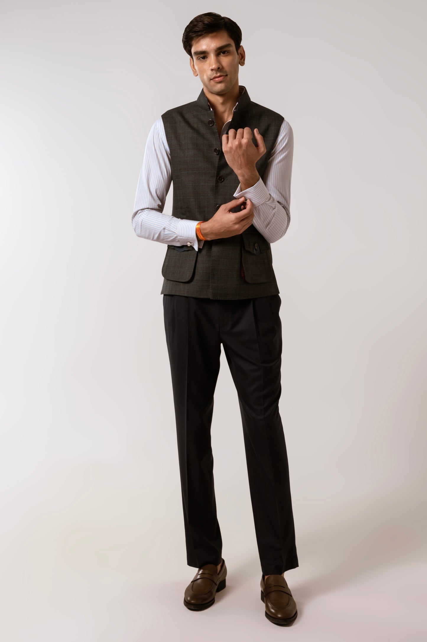 Sadri In Grey Tropical Wool