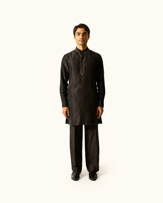 Black Neckline Embroideres Kurta