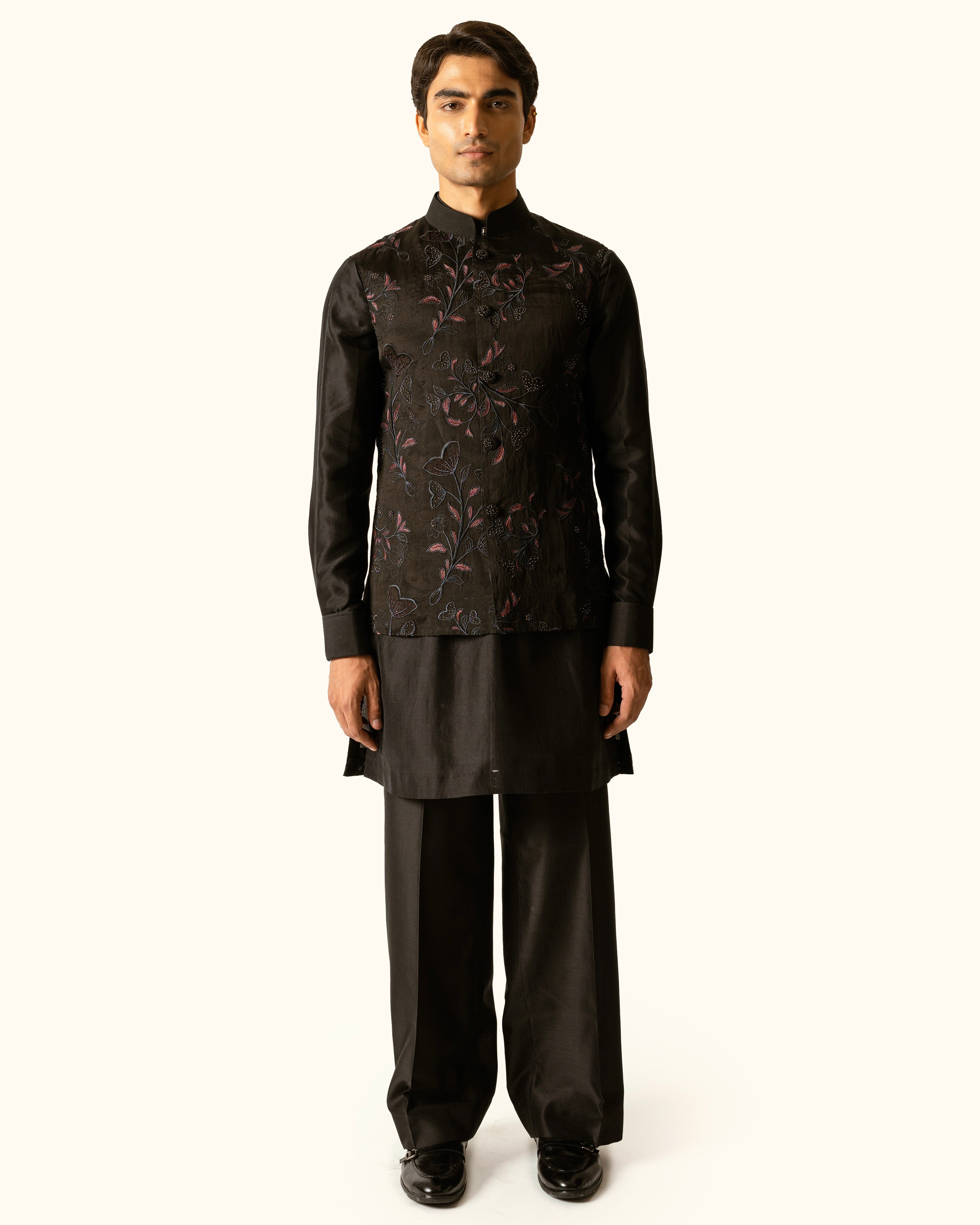 Black organza Sadri