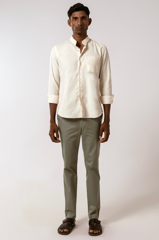 Corduroy Shirt in Ecru