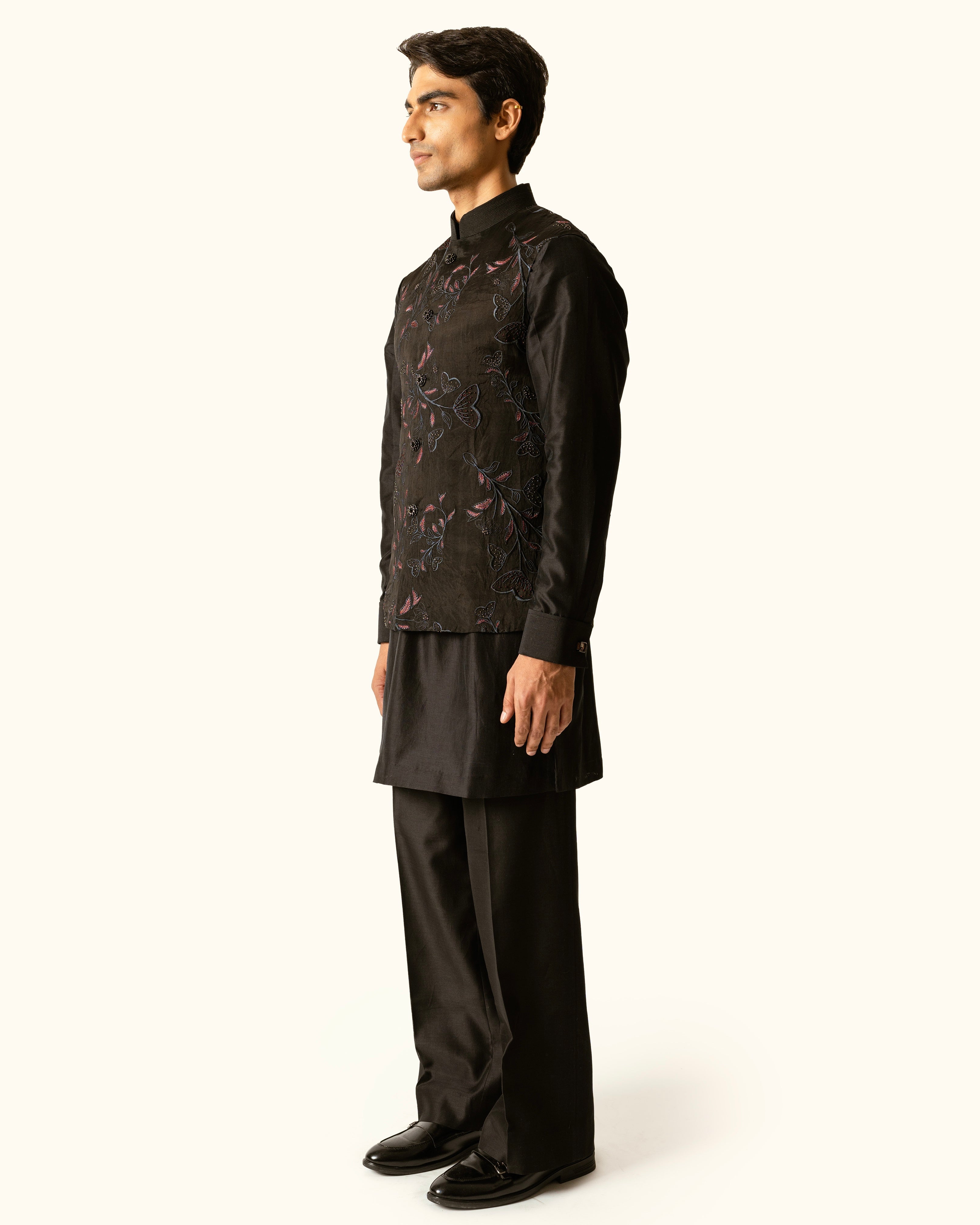 Black organza Sadri