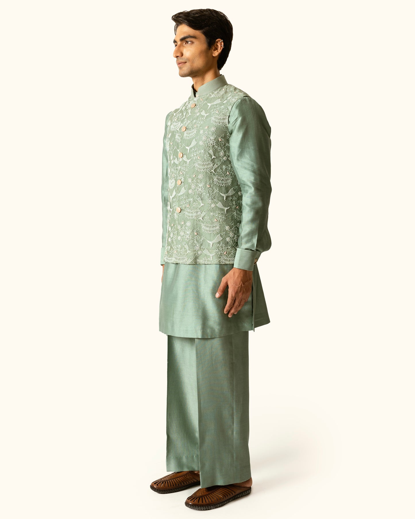 Sage Green Fish Sadri