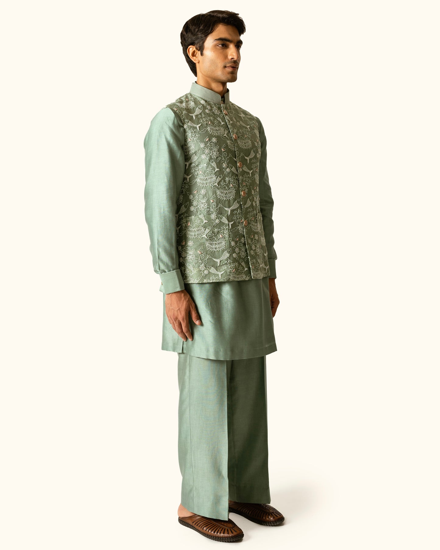 Sage Green Fish Sadri