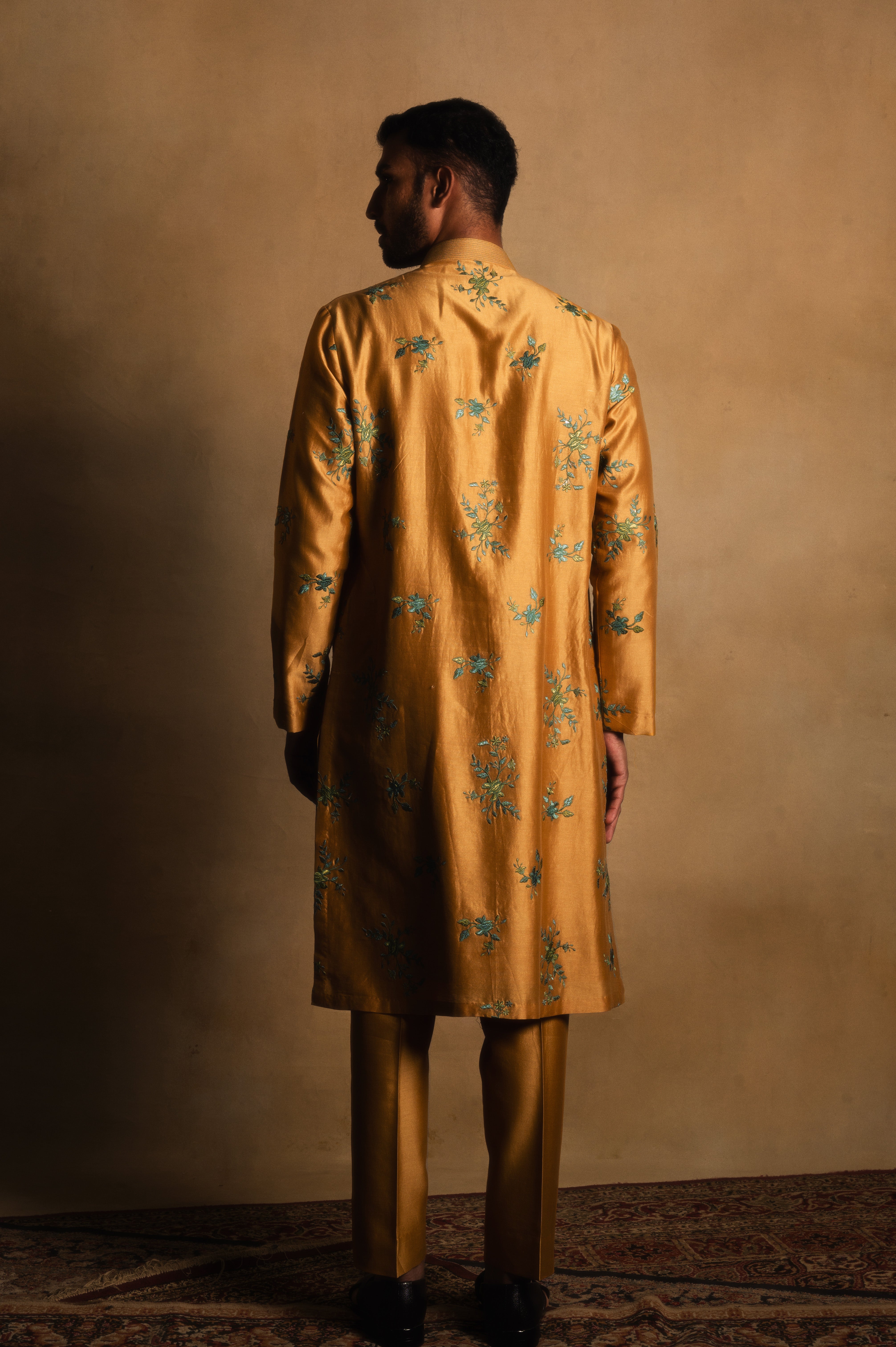 Chanderi Silk Kurta in Yellow