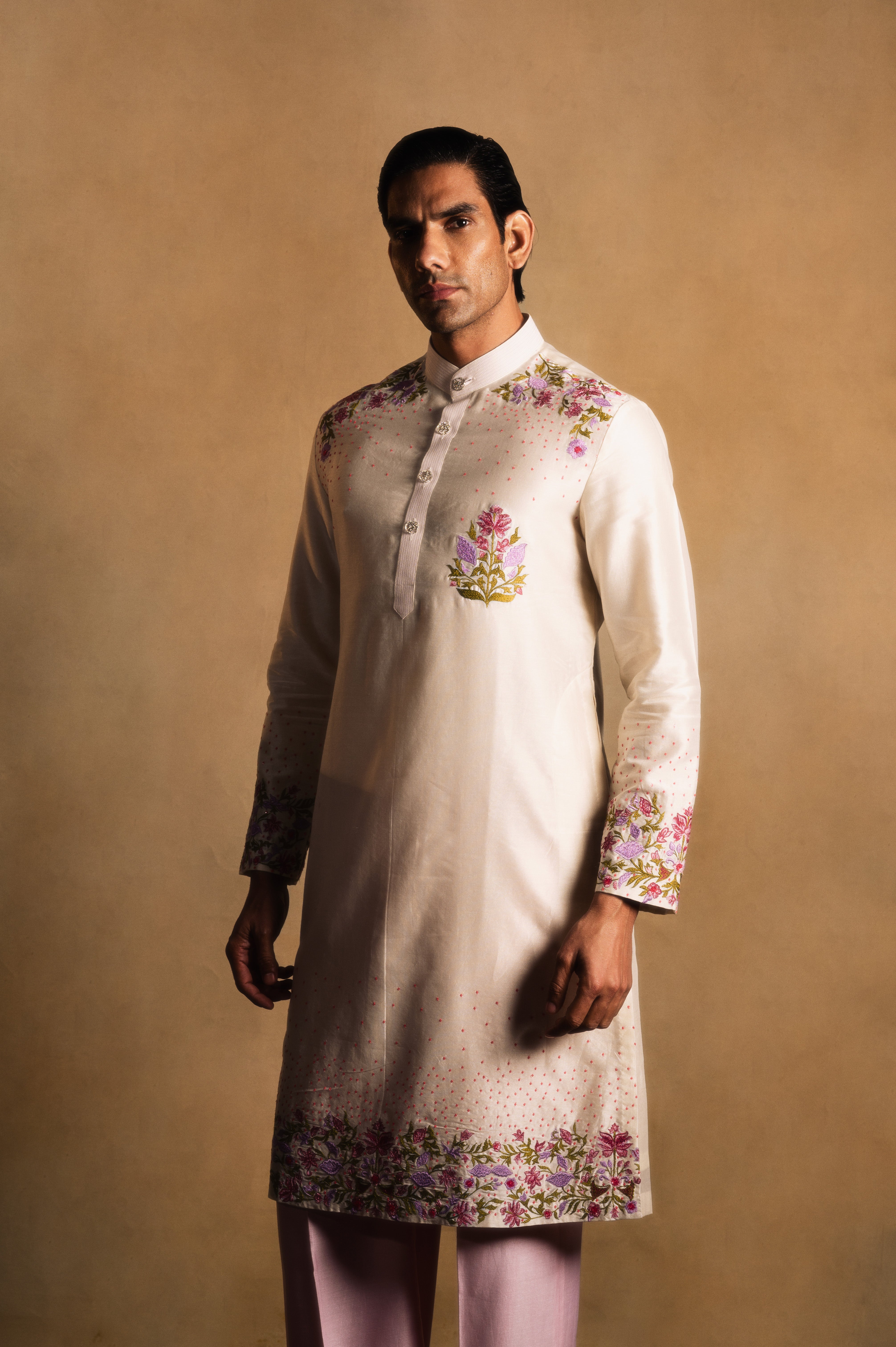 Chanderi Silk Kurta in Cream