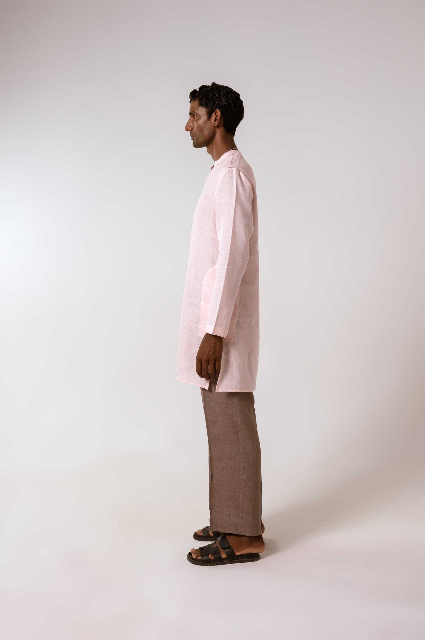 Dusty Pink Linen Kurta Set