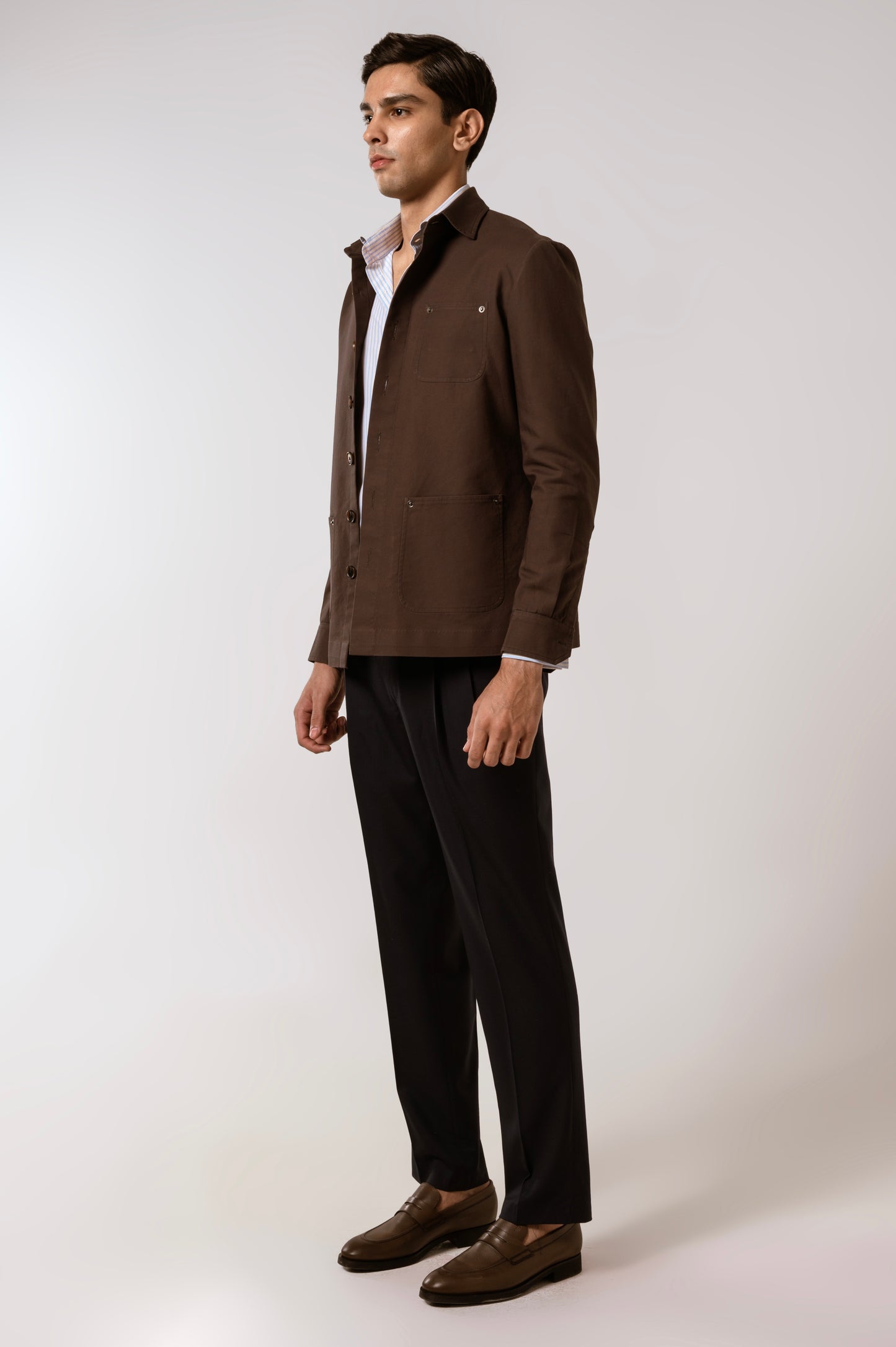 Worker Jacket in Chocolate Brown