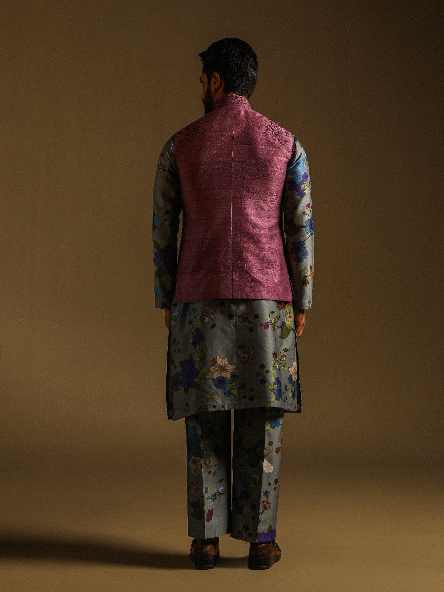 Amethyst Embroidered Sadri