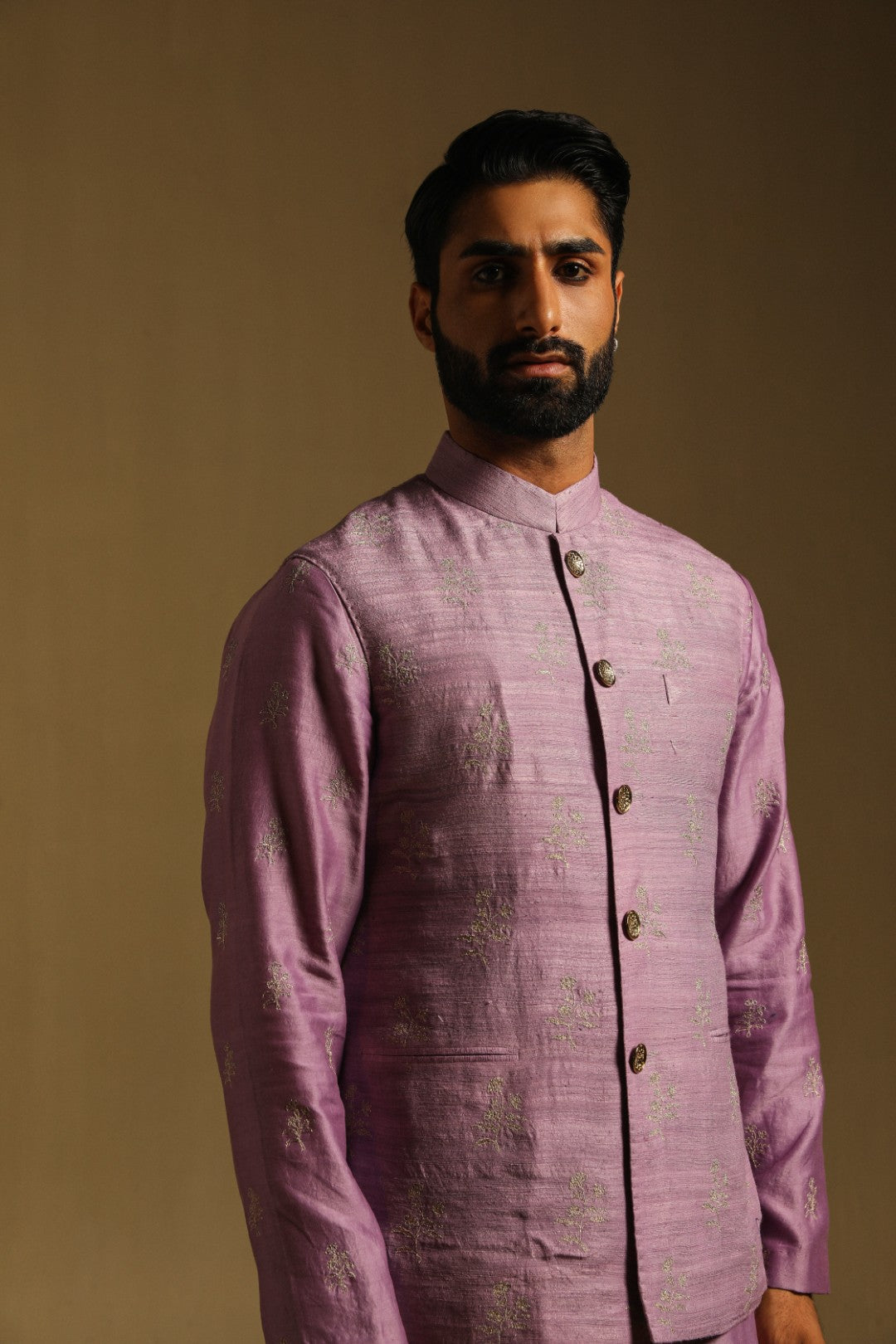 Orchid Mauve Zari Embroidered Sadri
