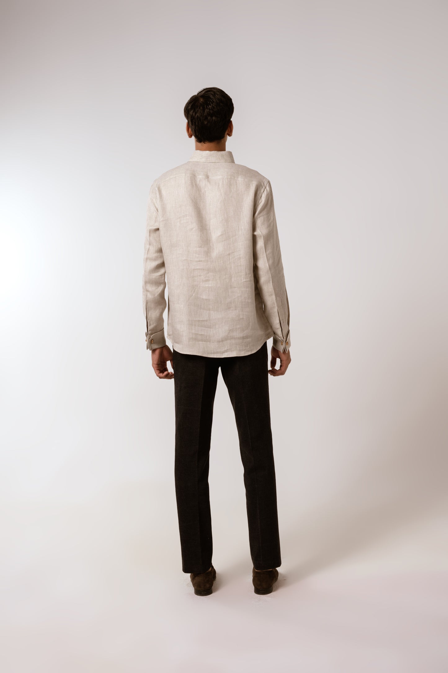 Pop Over Shirt In Oatmeal Linen