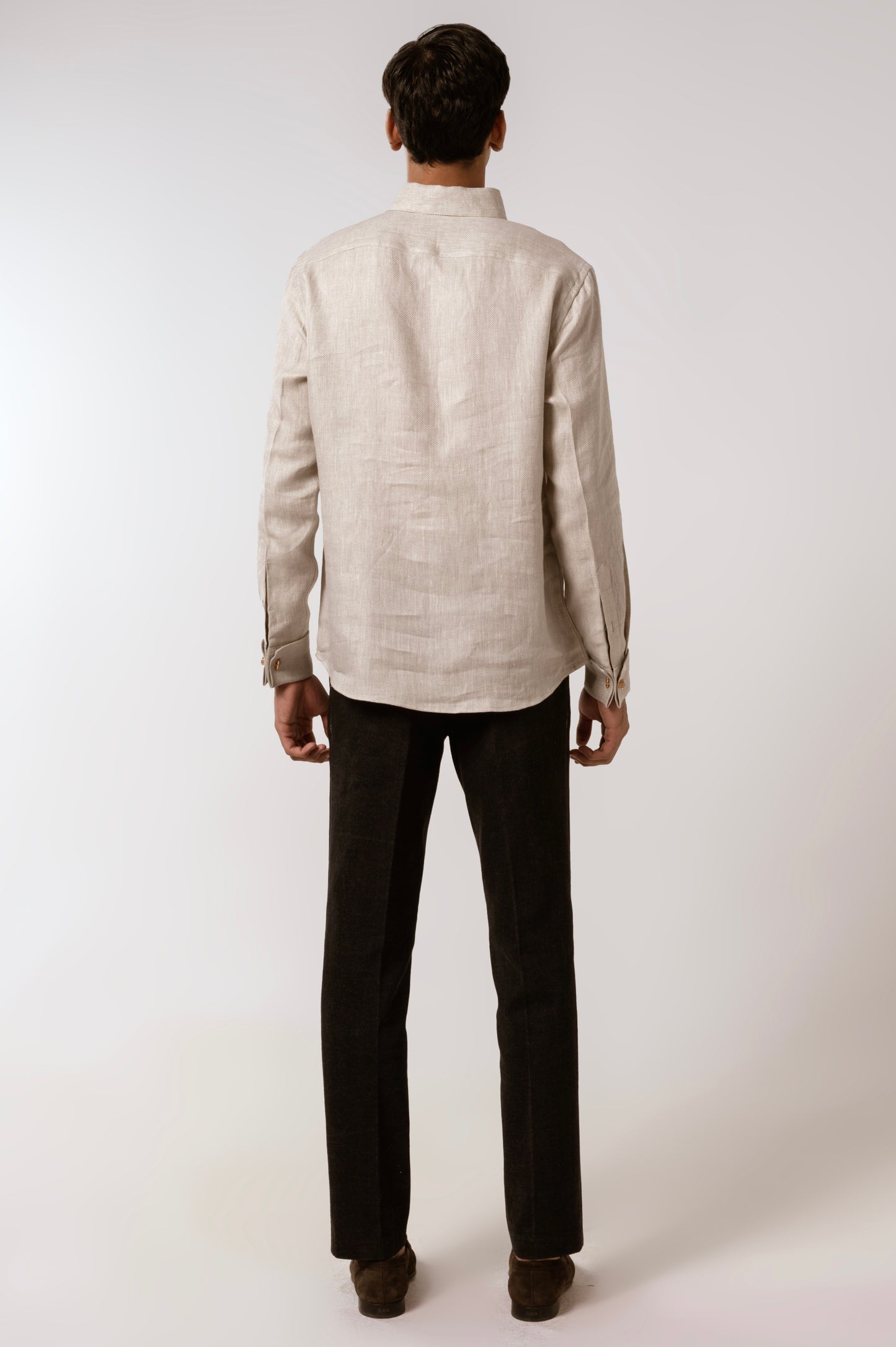 Pop Over Shirt In Oatmeal Linen