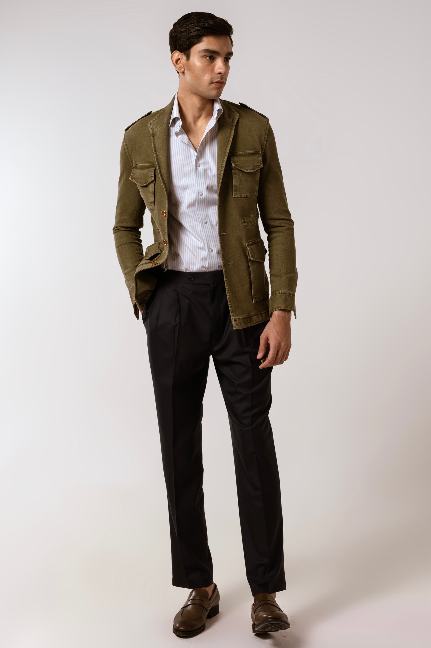 Raam Jacket in Green Denim