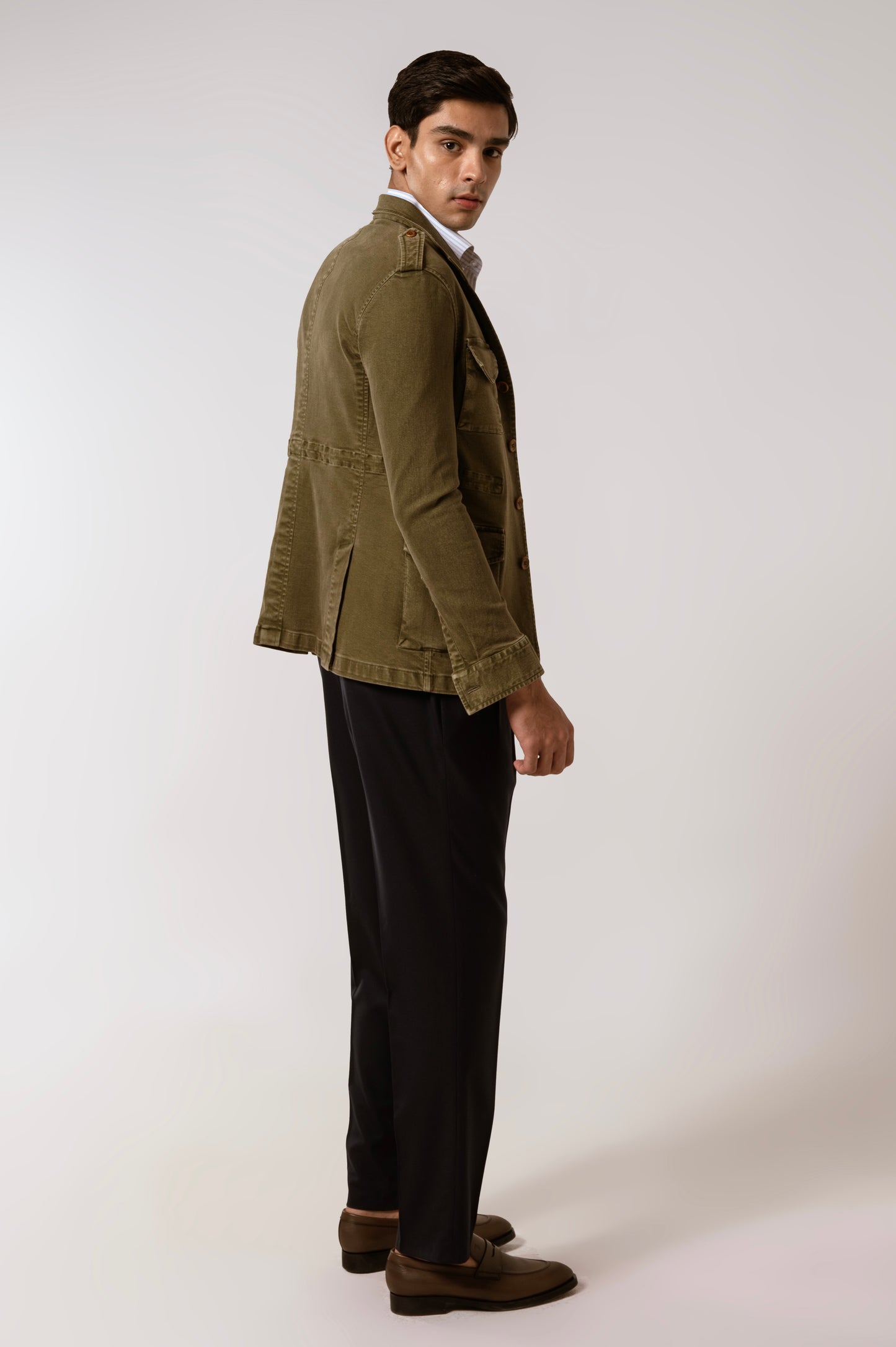 Raam Jacket in Green Denim