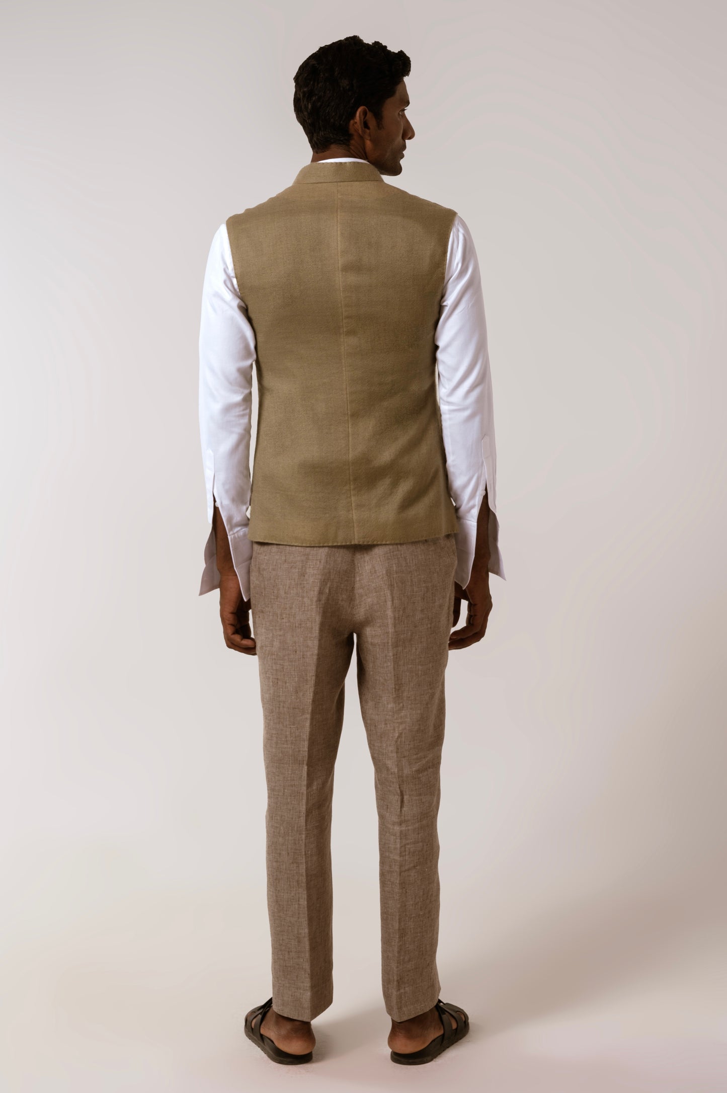 Safar Sadri In Pista Green Pashmina