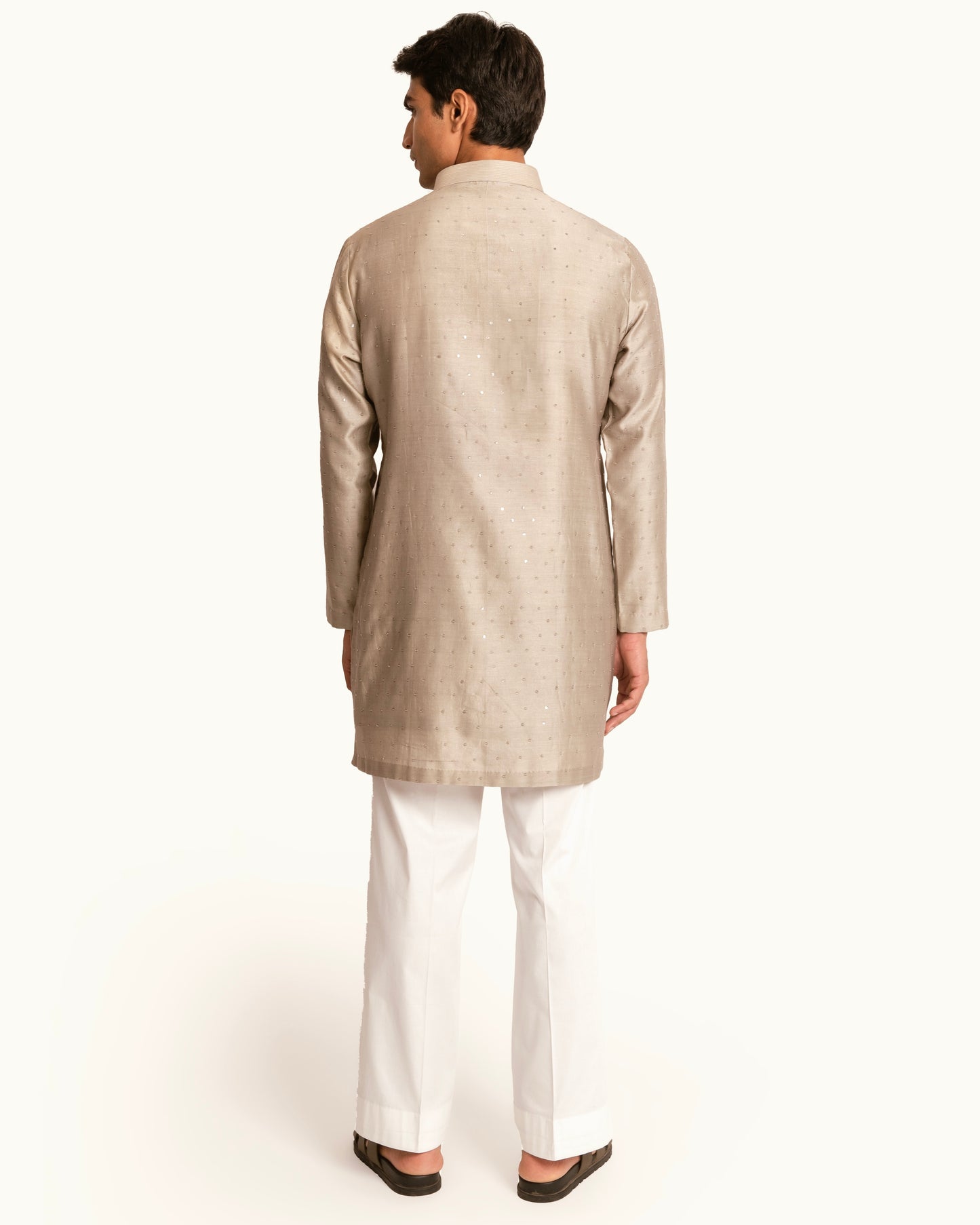 All Over Sequence Kurta Set in Smoky Topaz