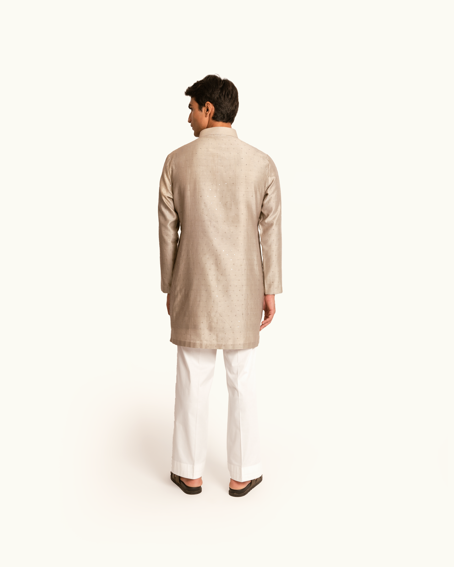 All Over Sequence Kurta Set in Smoky Topaz