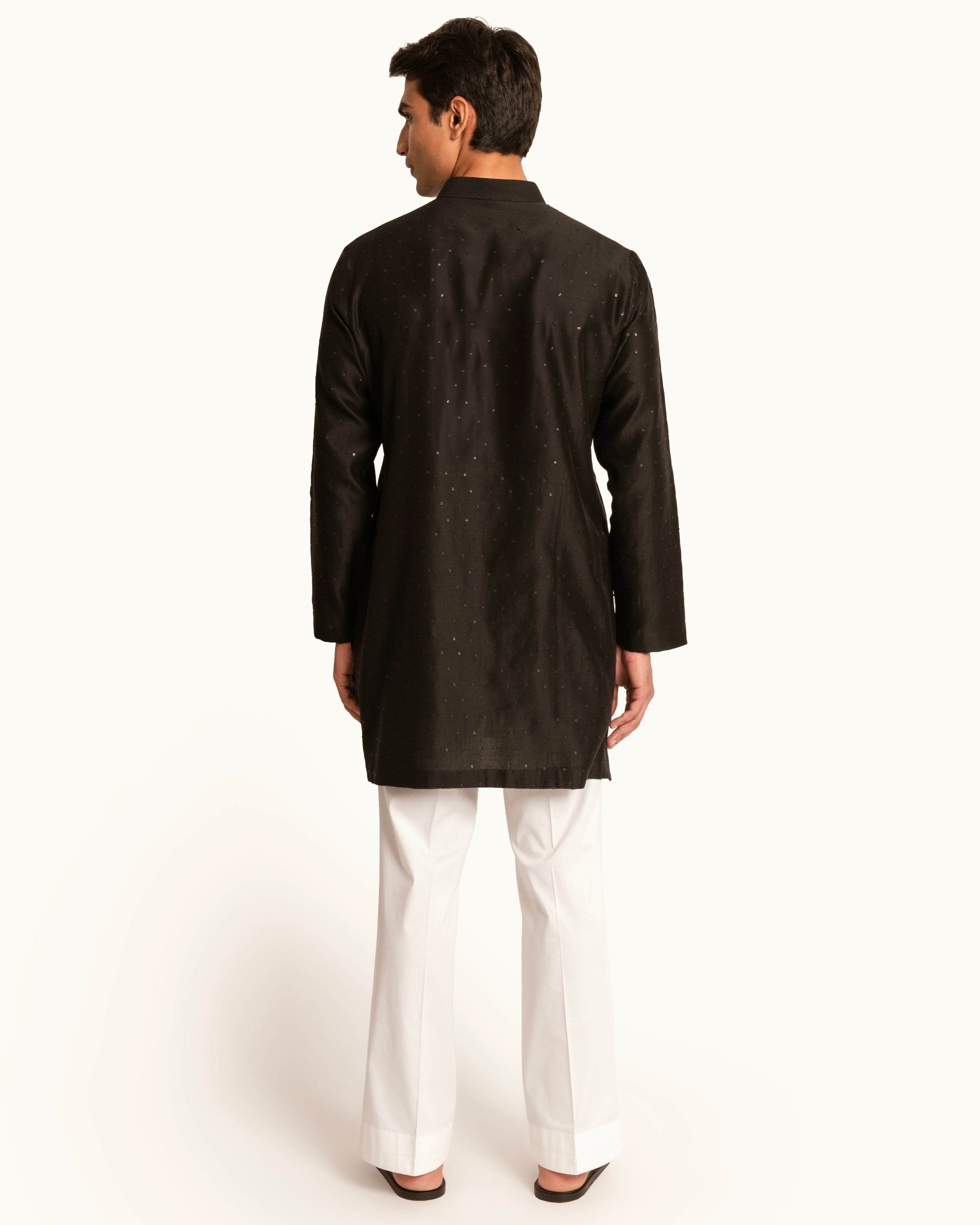 All Over Sequence Black Kurta Set