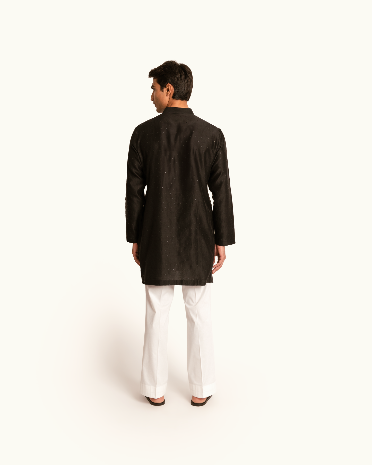 All Over Sequence Black Kurta Set