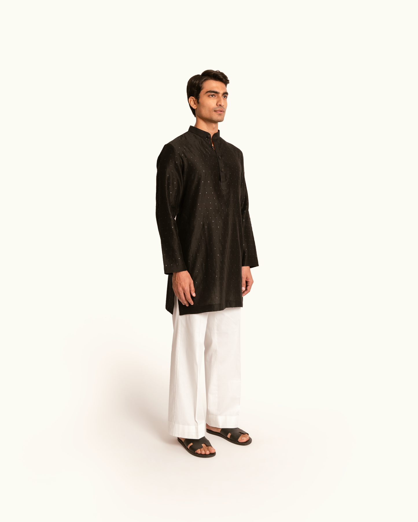 All Over Sequence Black Kurta Set