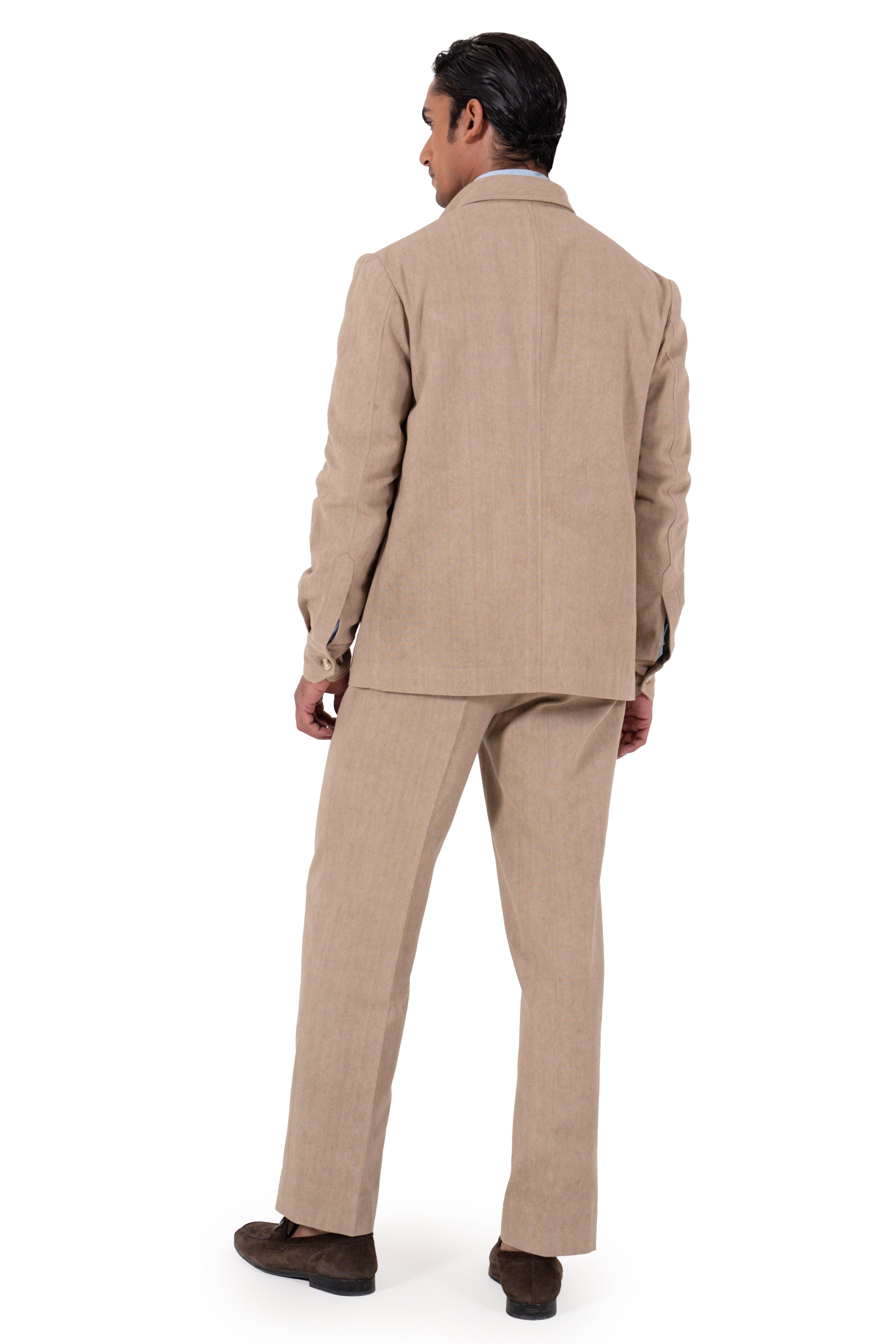 Worker Jacket In Khaki Canvas