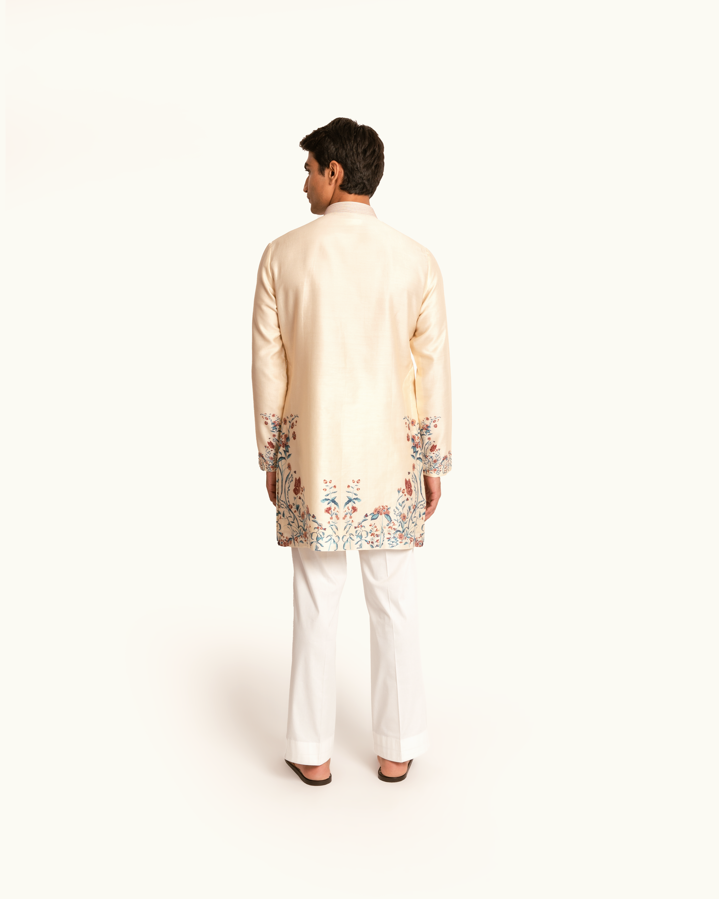 Cream Printed Floral Kurta Set