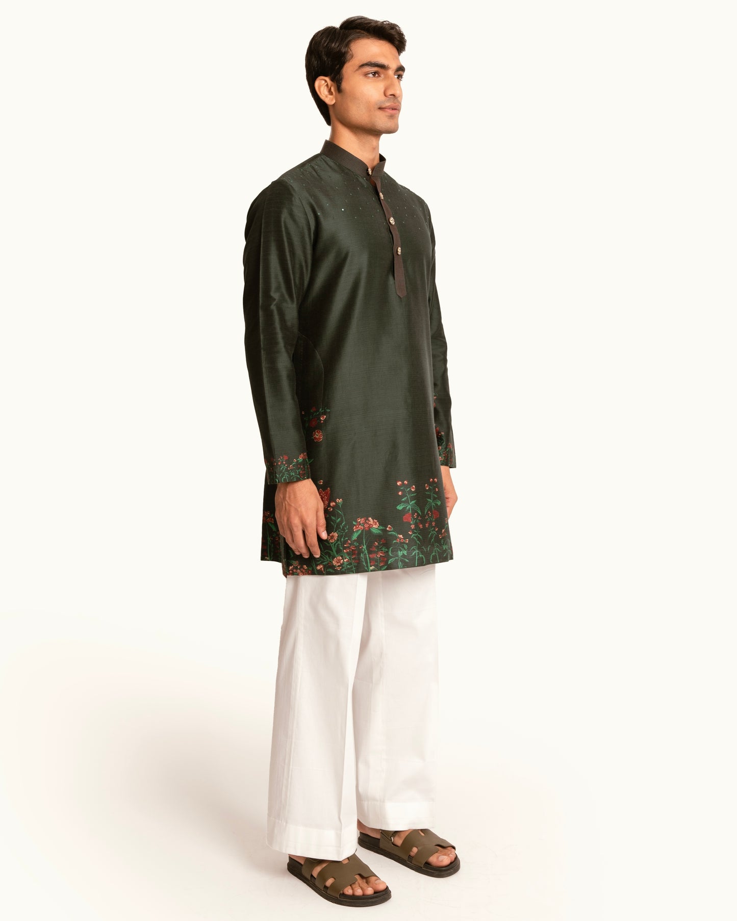 Emerald Green Floral Printed Kurta Set