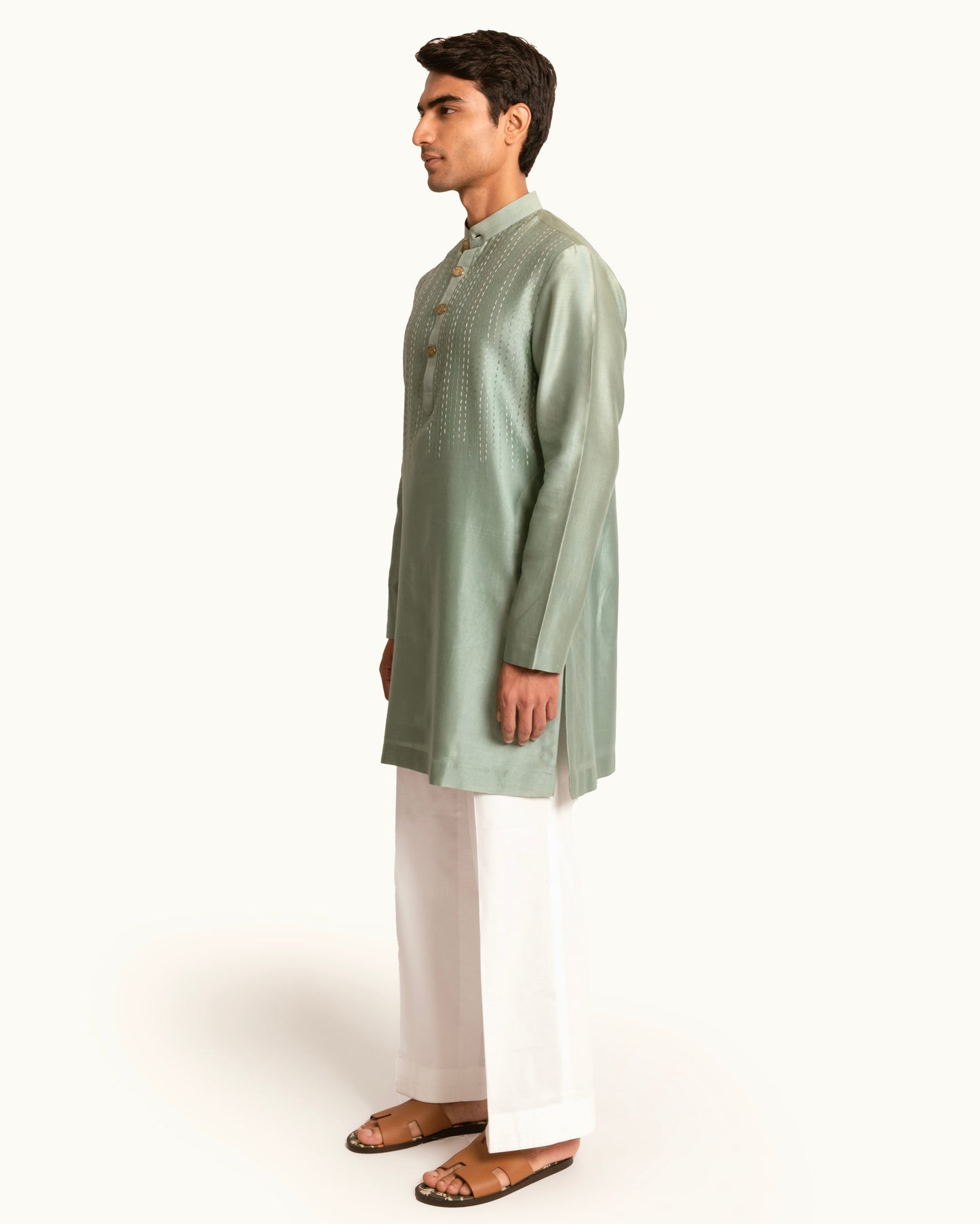 Sage Green Kantha Kurta Set