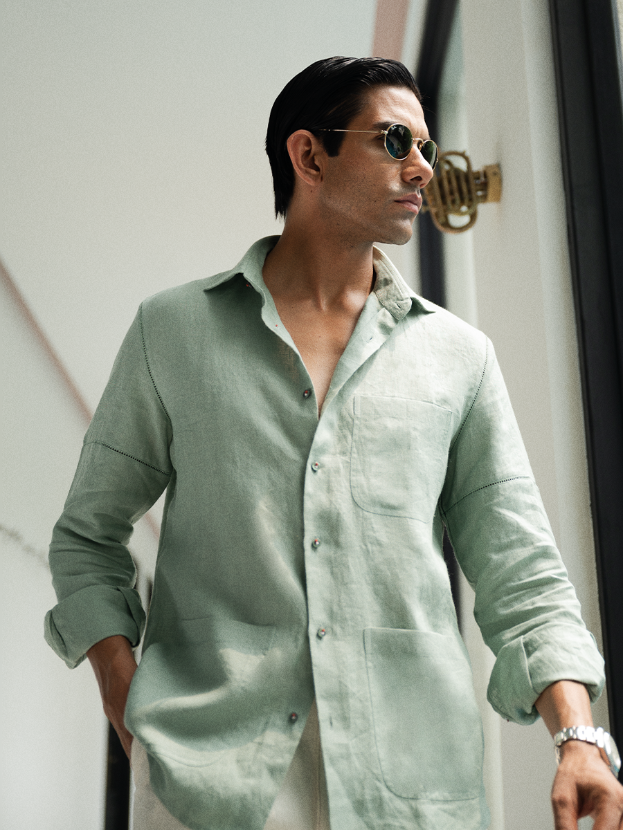 Sage Green Linen Shirt