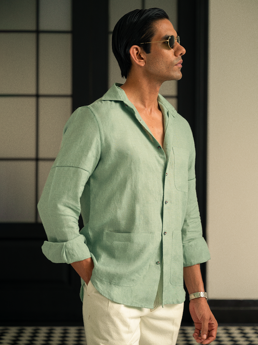 Sage Green Linen Shirt