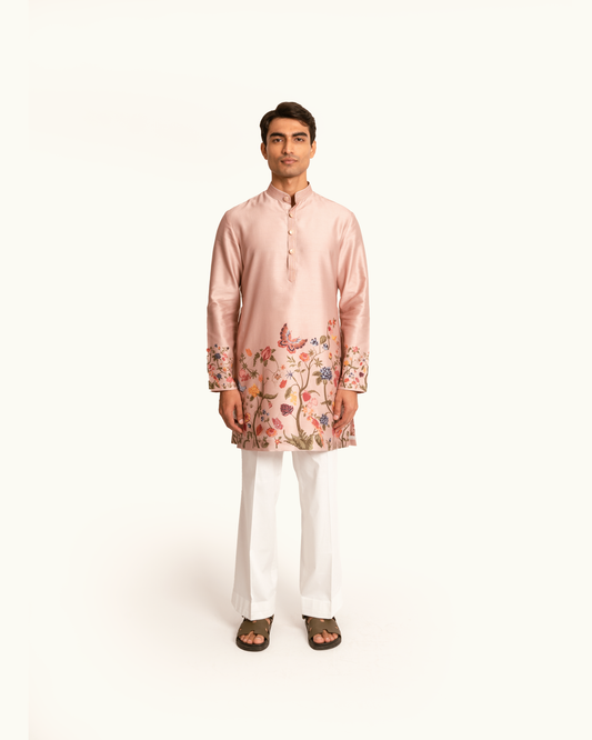 Rose Gold Large Floral Printed Kurta Set