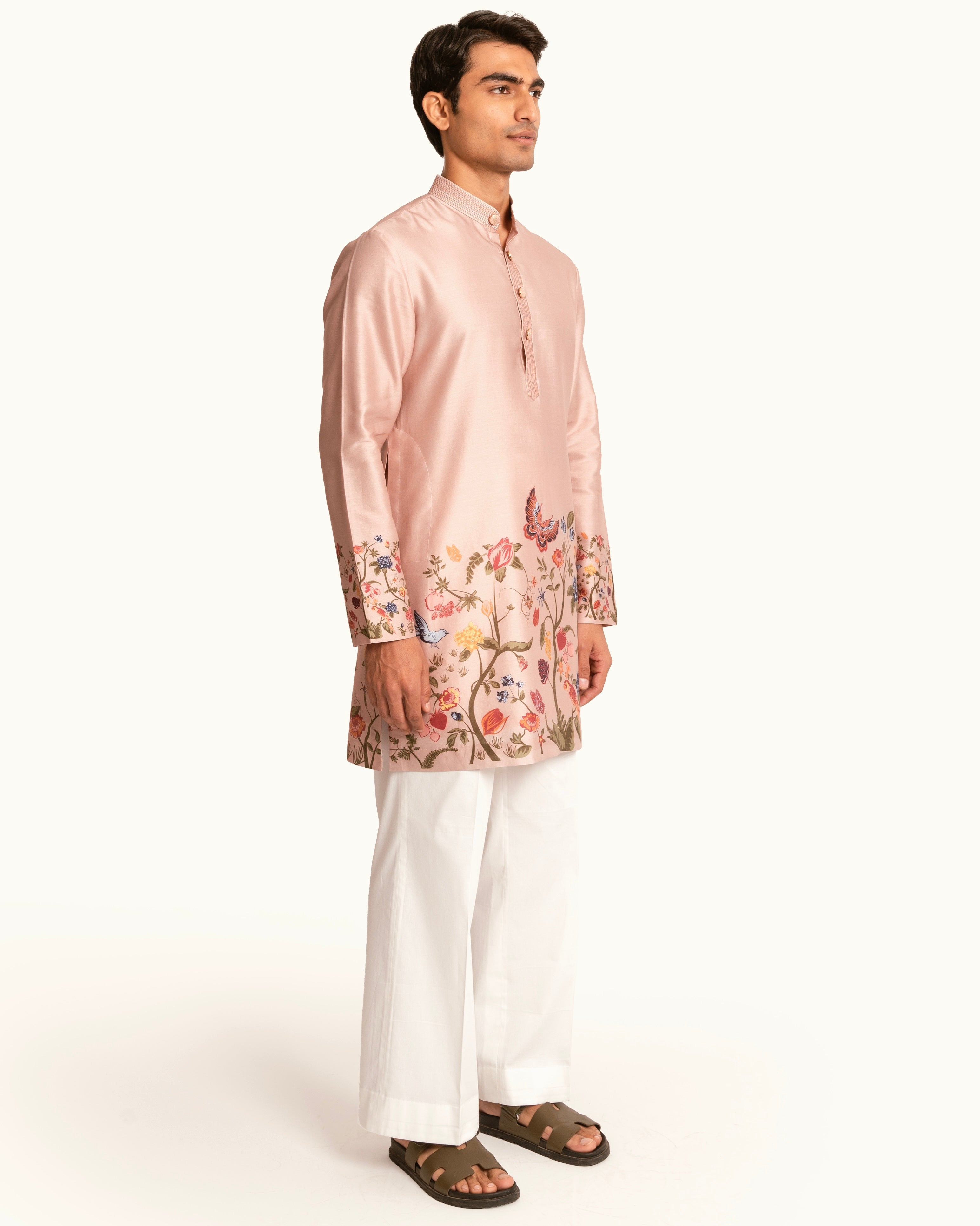 Rose Gold Large Floral Printed Kurta Set