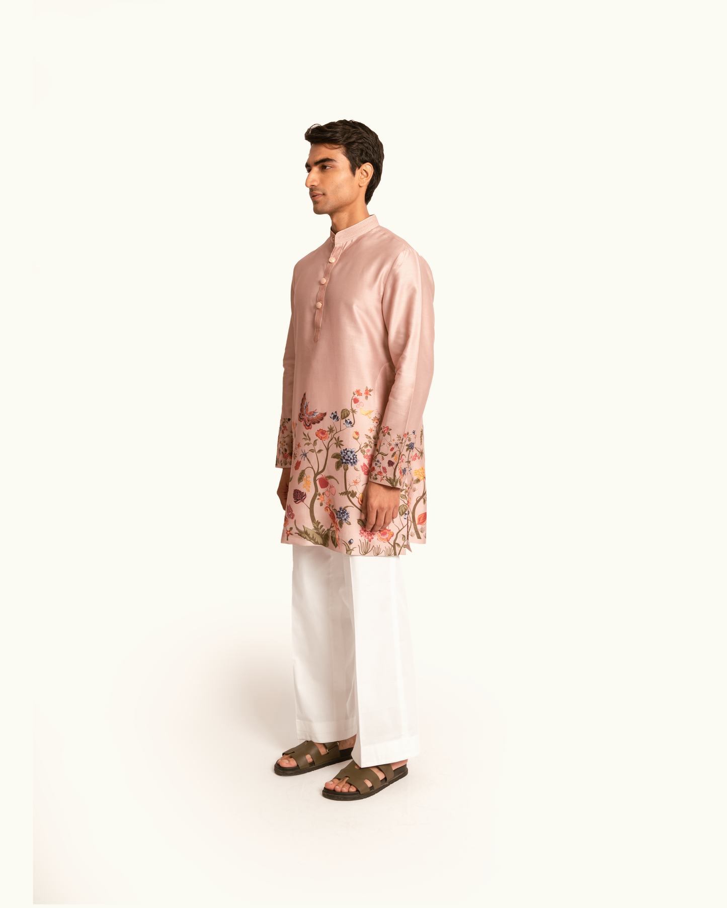 Rose Gold Large Floral Printed Kurta Set