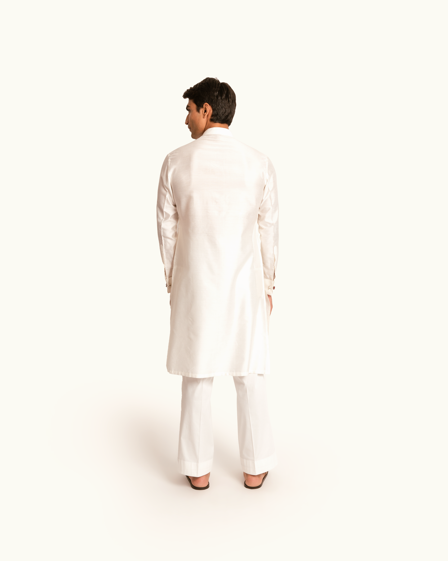Ivory Chanderi Silk Kurta Set