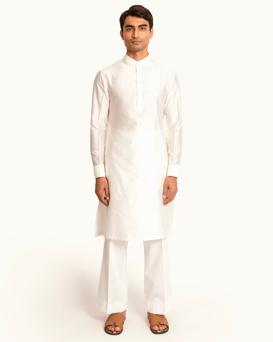 Ivory Chanderi Silk Kurta Set
