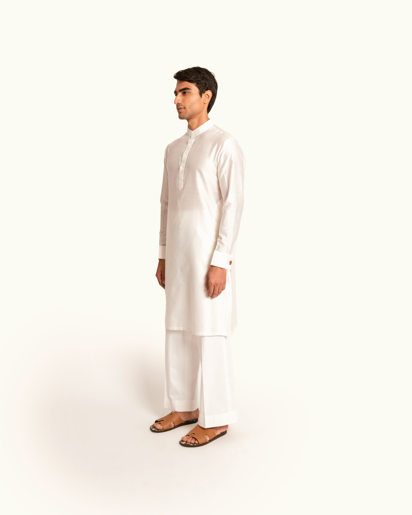 Ivory Chanderi Silk Kurta Set
